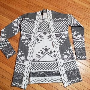 Pink Republic  dark grey chevron cardigan